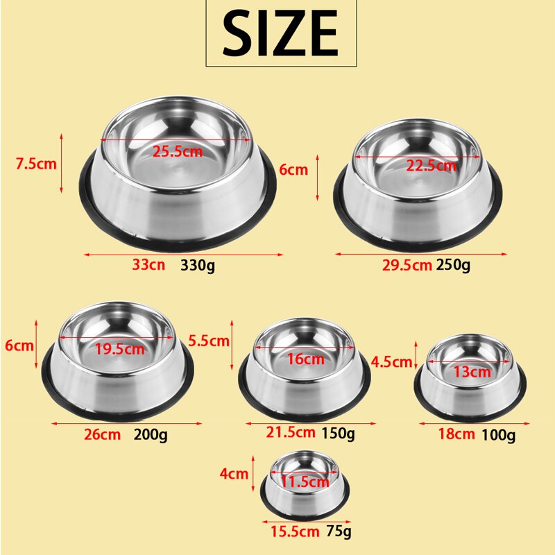 SUPREPET Stainless Steel Non-slip Feeding Bowl For Pets Anti-fall And Anti-bite Dog Bowl And Cat Anti-fall Feeding Bowl