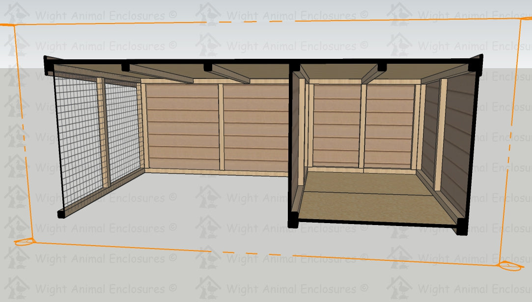 10ft x 6ft - 4ft Height Rabbit Shed and Run