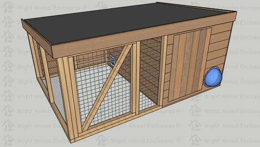 8ft x 4ft - 4ft Height Pet Shed and Run.