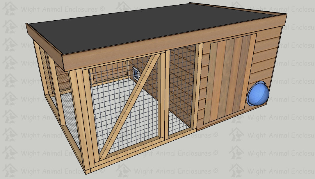 8ft x 6ft - 4ft Height Pet Shed and Run.