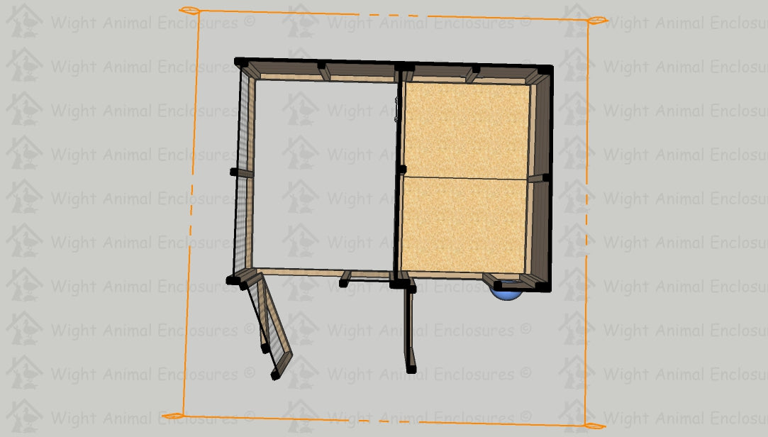 8ft x 6ft - 4ft Height Pet Shed and Run.