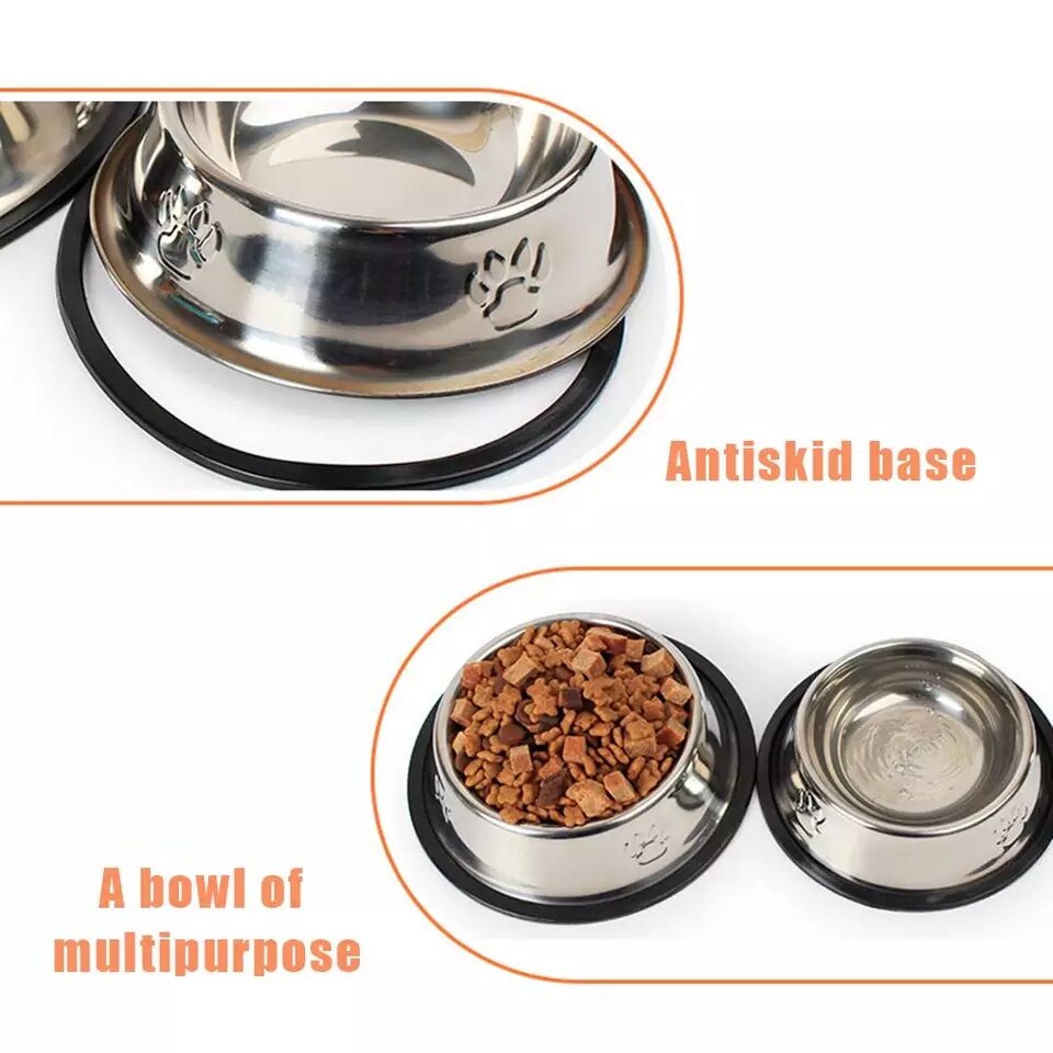 SUPREPET Stainless Steel Non-slip Feeding Bowl For Pets Anti-fall And Anti-bite Dog Bowl And Cat Anti-fall  Feeding Bowl